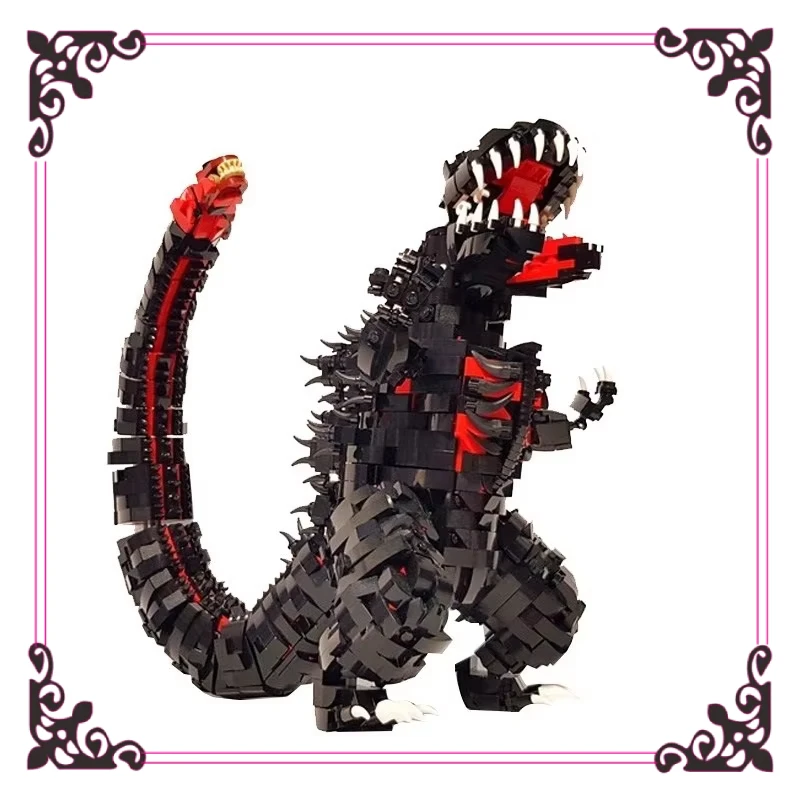 

Динозавр MOC-48937 периферийные устройства из фильма «Король монстров», строительные блоки, красный лотос, Годзилла, модель сборки мелких частиц, детские игрушки