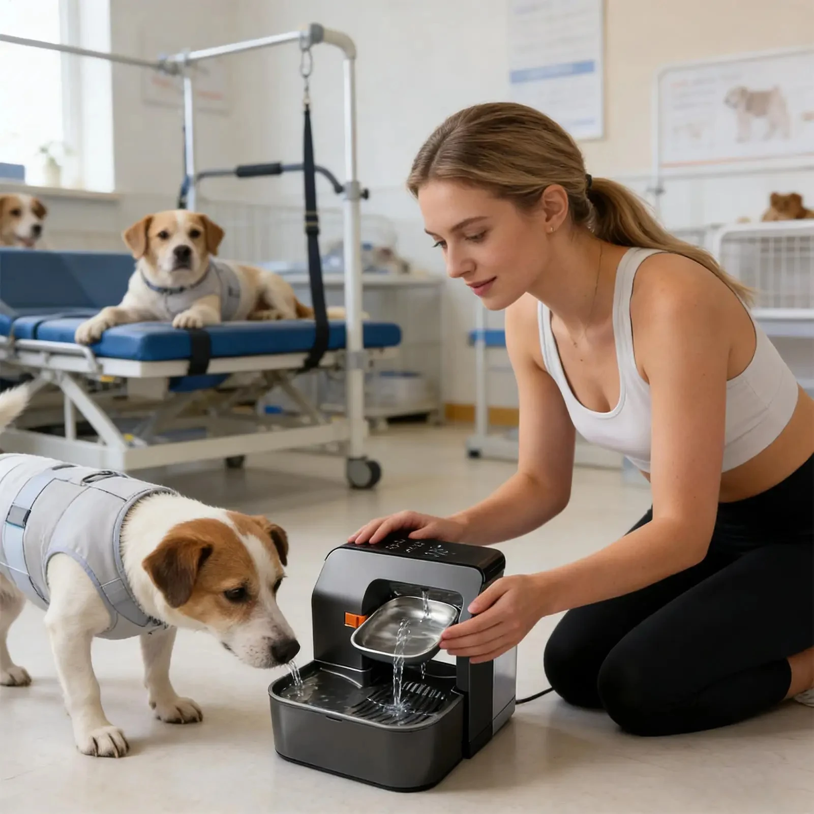 Dog Water Bowl Dispenser 3.2L Silent Drinking Waterer Dish Pet Water Fountain For Bunny Kitten Puppy Indoor Outdoor Crate Cage