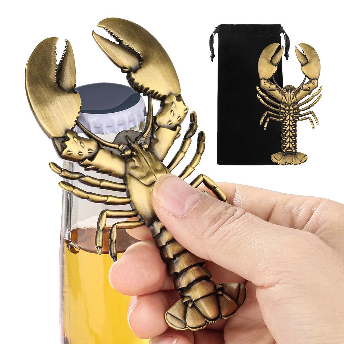 

Металлическая открывалка для бутылок в форме лобстера, портативная настольная декорация, креативная открывалка для винных бутылок, небольшой подарок