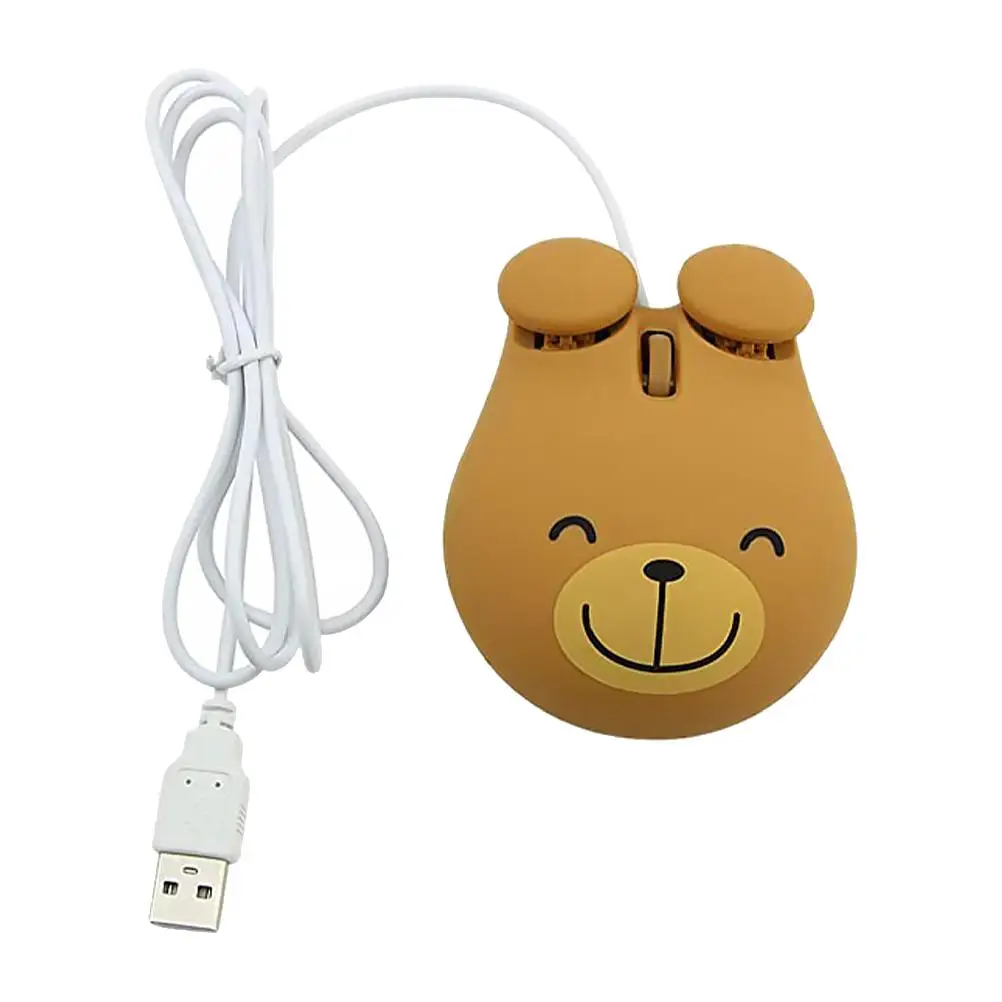 

Wired Mouse USB for Laptop Computer Mice Korean Version Gaming Mute Khaki Girl