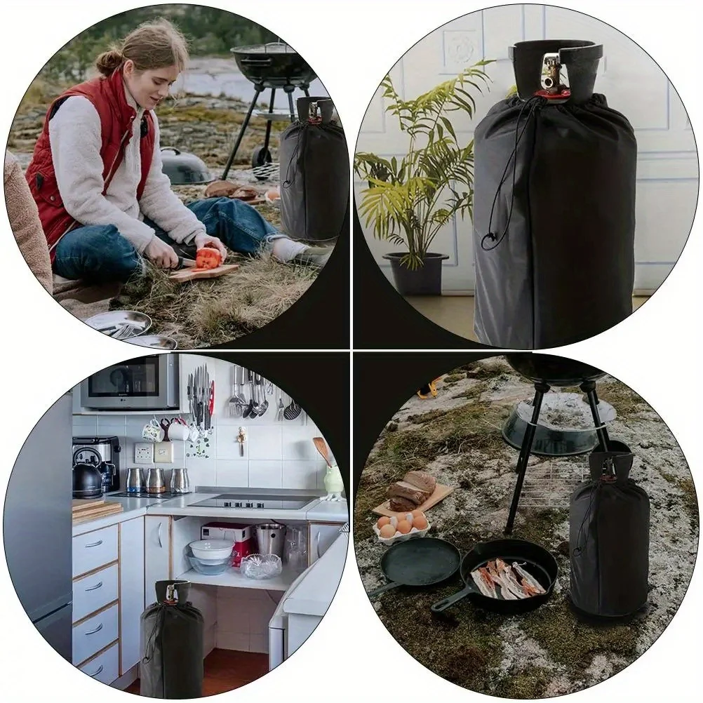 Крышка газового ящика из ткани Оксфорд для газовых баллонов, с завязывающимся ремнем, защитная крышка газовой плиты для кемпинга
