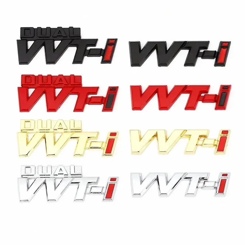 Car Sticker 3D Metal VVTI Rear Trunk Fender Emblem Badge Decal For Dual VVT-i Camry COROLLA YARiS Rav4 PRIUS Accessories styling