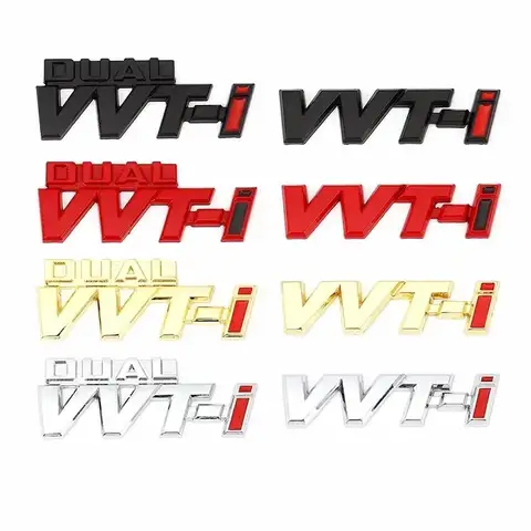 Car Sticker 3D Metal VVTI Rear Trunk Fender Emblem Badge Decal For Dual VVT-i Camry COROLLA YARiS Rav4 PRIUS Accessories styling