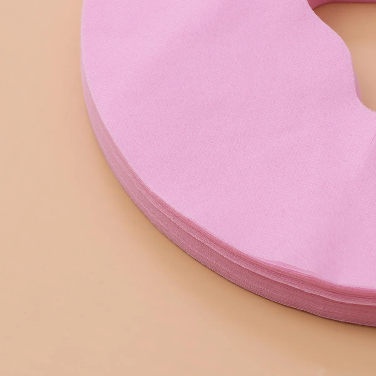 

29X28Cm Disposable Face Massage Cover Pad With Hole Non-Woven Fabric Silica Gel Surface Breathable Salon Spa Pillow Mat