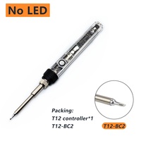 DC24V 72W T12 Mini electric soldering iron adjustable temperature NO-digital display Transparent plastic shell handle