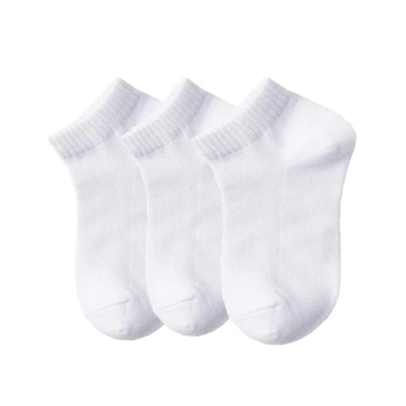 3Pairs/set Summer Children\'s Socks For Boys Girls Mesh Thin Kids Girl Boy Sock Casual Student Sport Sock 1-12Y Black White Gray