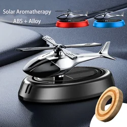 Solar Powered Rotation Helicopter Solar Aromatherapy Car Air Freshener Alloy+ABS Wooden Fragrance Auto Aroma Diffuser