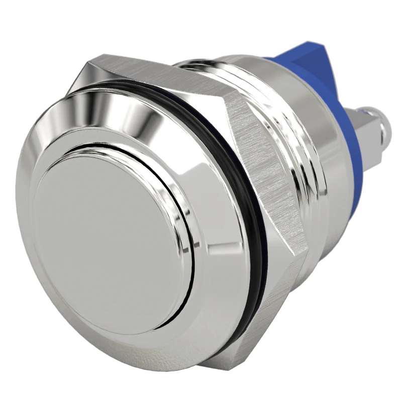 16/19/22mm Momentary Push Button Screw Type Terminals Stainless Steel Metal Waterproof Button 16mm 5A 12V/24V/125V/250VAC IP65
