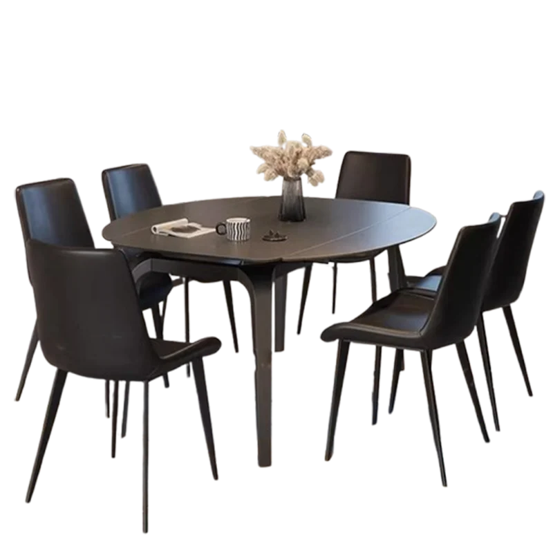 

Design Space Saving Modern Dining Tables Luxury Black Home Furniture High Legs Round Dining Tables