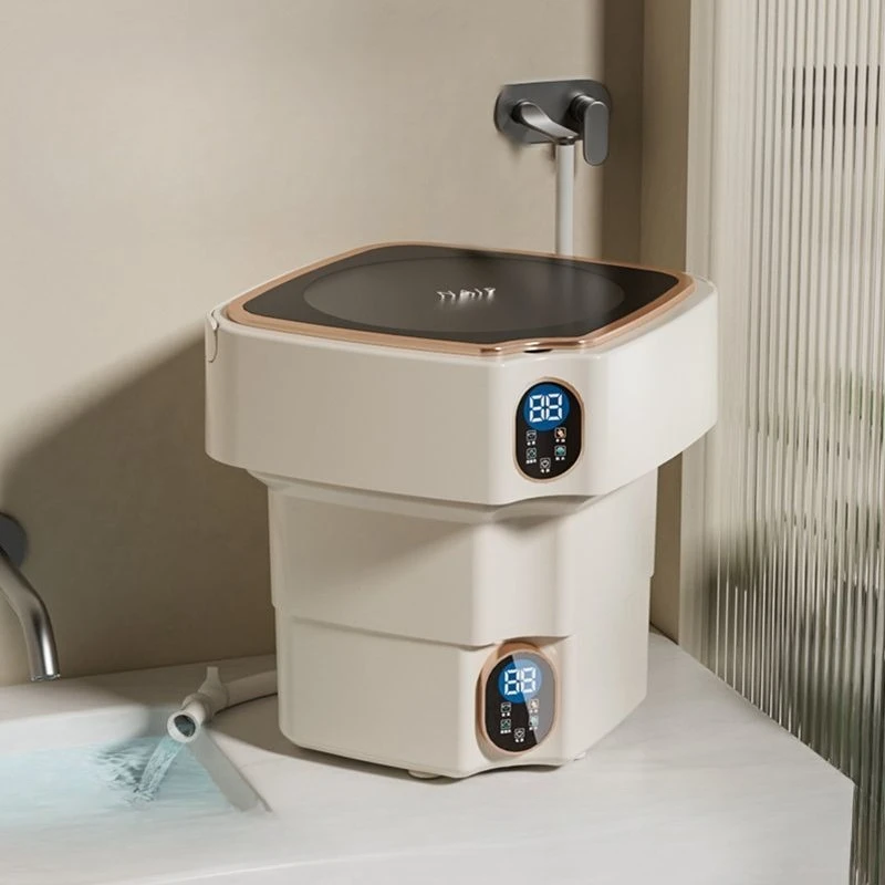 Automatic Foldable Portable Small Collapsible Washing Machine for Apartments,Travel Socks,Underwear, Panties Washer,Compact Size