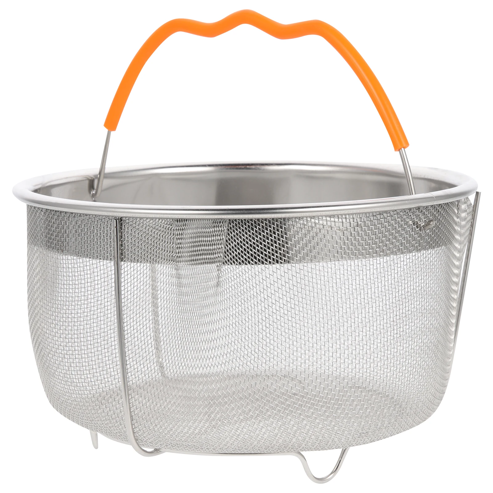 

1pc Stainless Steel Draining Basket Reusable Fruit Vegetable Strainer Kitchen Steaming Holder Stand Storage Container Rice