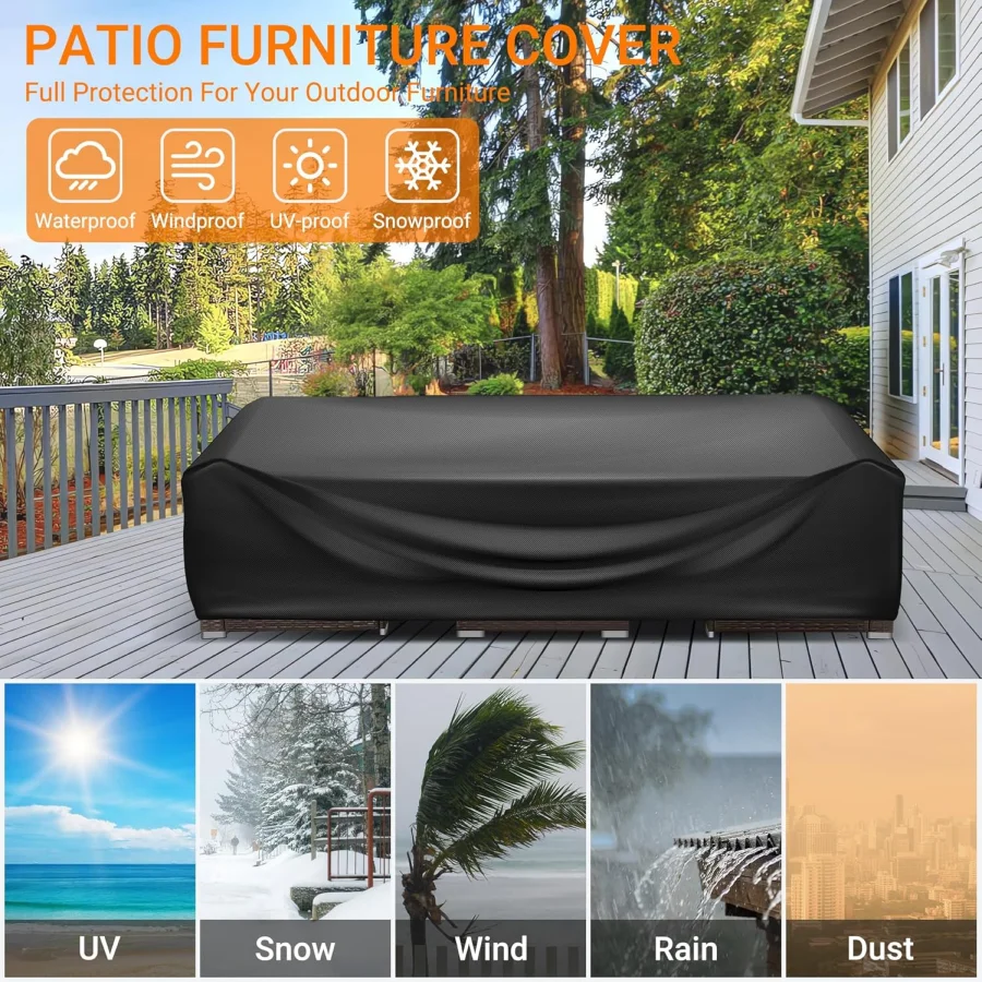Outdoor Furniture Black - Tecido Oxford preto 210D, adequado para
