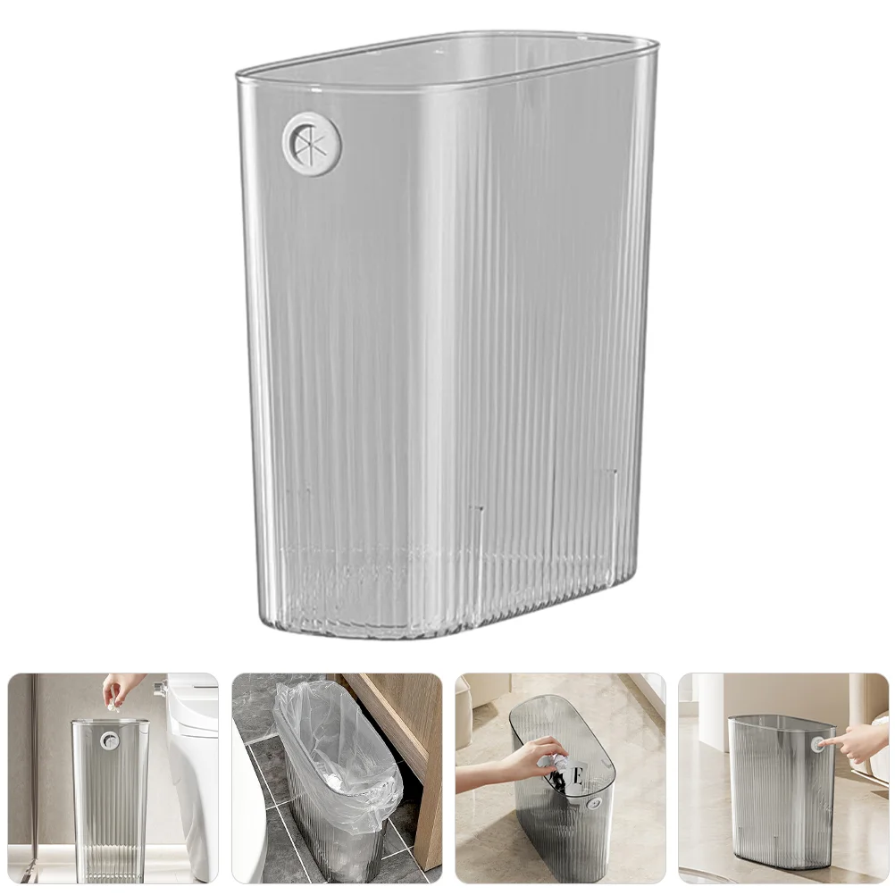 

Slim Trash Can Wastebasket Plastic Garbage Container Recycle Bin Trash Basket Waste Recycling bin for Bathroom Bedroom Kitchen