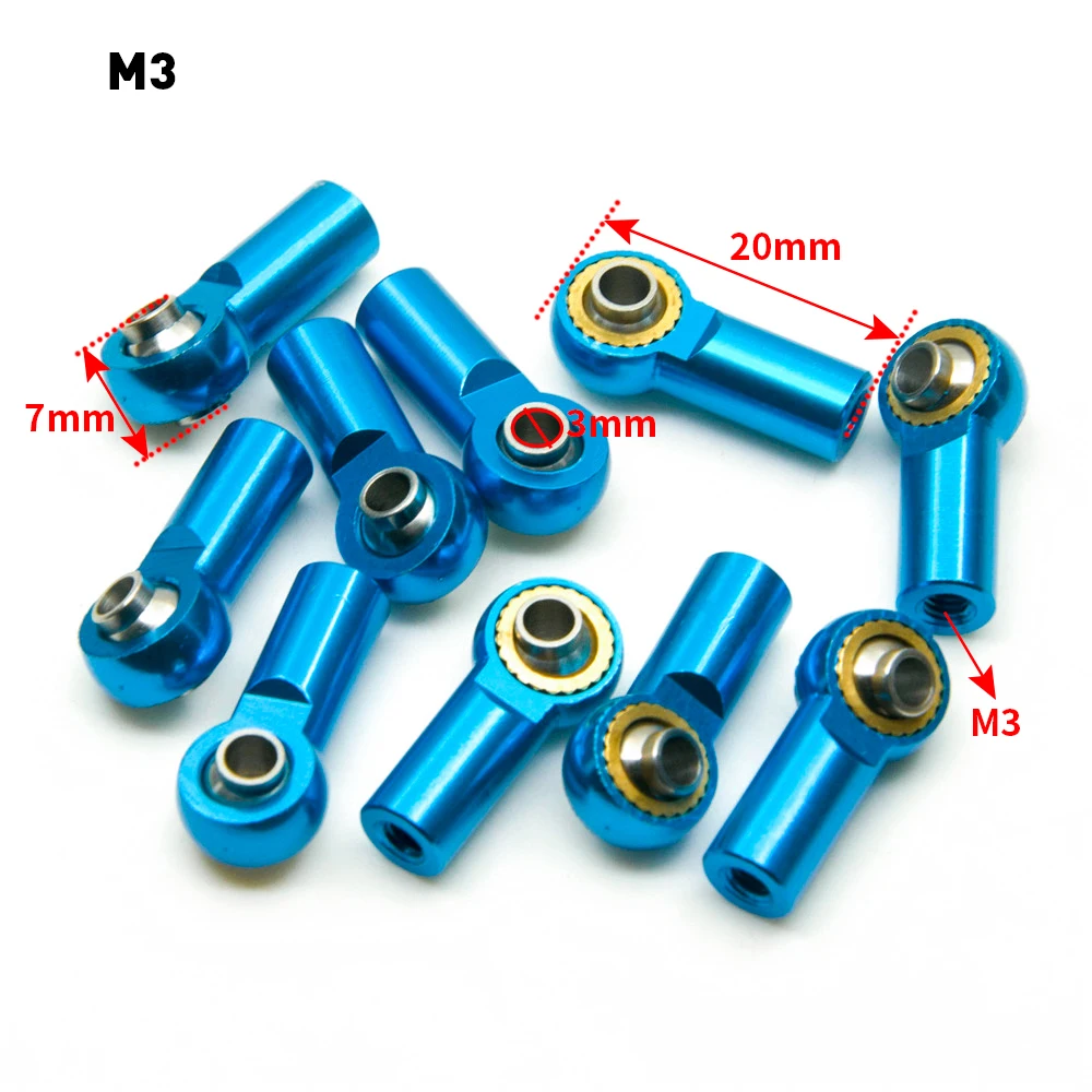 YEAHRUN 5Pcs Metal Alloy M3/M4 Link Rod Joint Ball Ends for AXIAL SCX10 D90 Tamiya CC01 1/10 RC Car Truck Accessories Parts