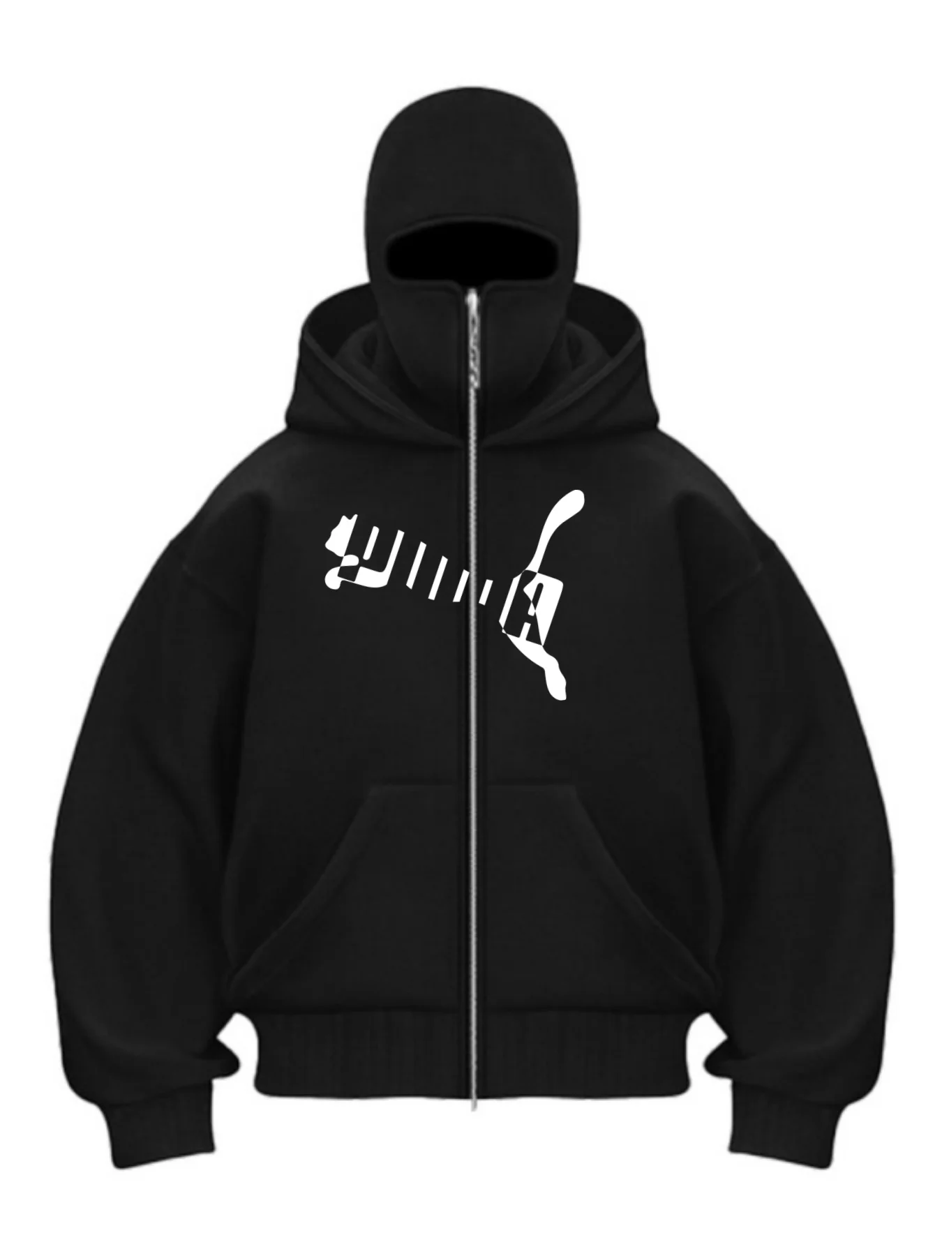 

Мужская двойная шляпа в стиле хип-хоп, Балаклава, толстовка с капюшоном, ветрозащитная маска на молнии, толстовка, уличная трендовая осенняя модная куртка с капюшоном, пальто