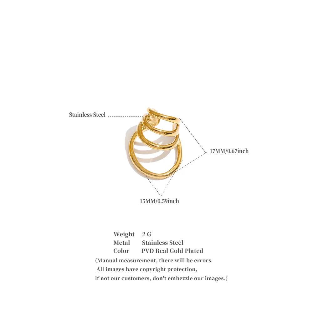 Yhpup 1 Stück Edelstahl-Ohrklemme für Frauen, Personalisierter Glänzender Metall-Ohrschmuck, Minimalistischer Attraktiver Ohrknochen-Schmuck – Detail 1