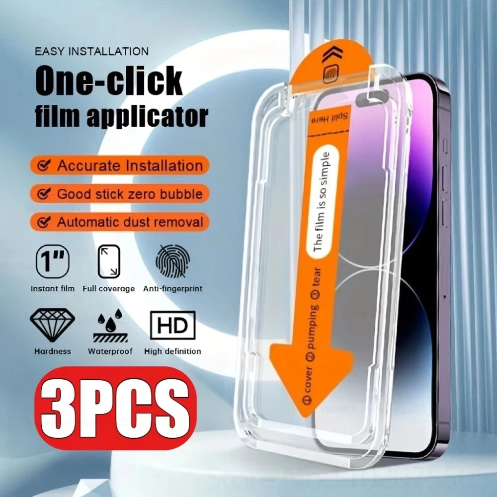 

3PCS Dust Free Install Screen Protectors For Samsung S25 Ultra S26 Edge S24 S23 S22 Plus FE Fingerprint Unlock Tempered Glass