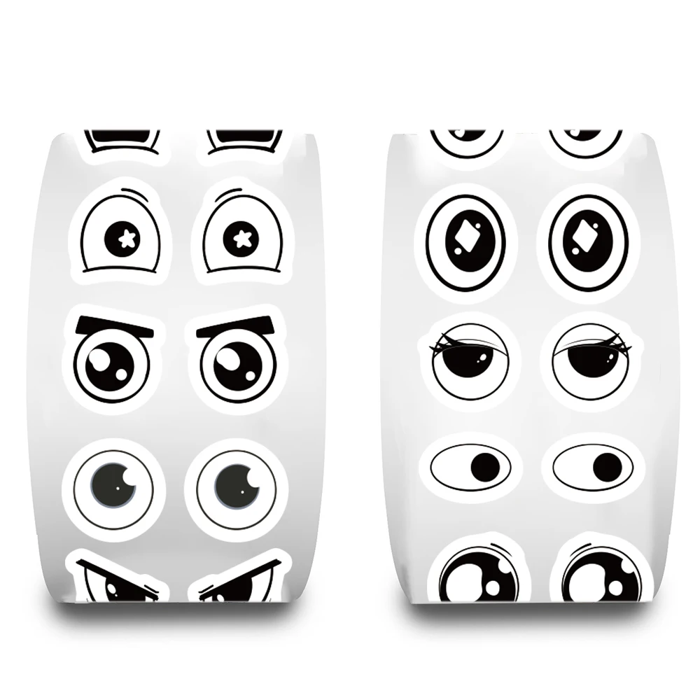 500Pcs/roll Kawaii Small Expression Eyes Cartoon Stickers Cute Gaze Phone Cafe Aesthetic Streetwear Graffiti Bicycle Sticker image 4