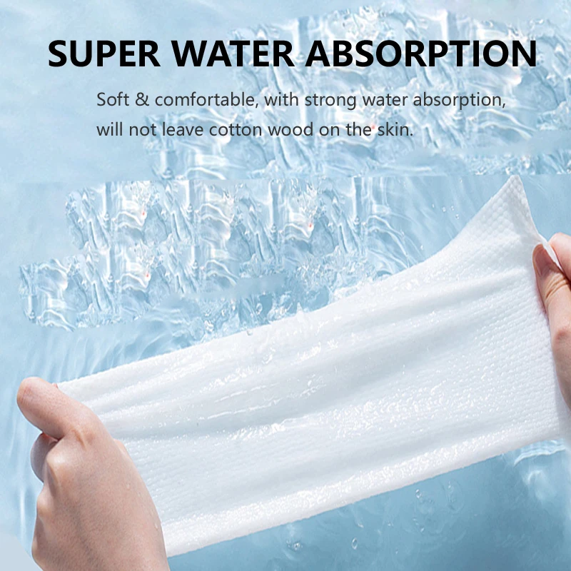 5 Pack Disposable Face Towel 300 Count, Face Towels, Soft Cotton Dry Wipes Facial Cloths Towelettes for Washing and Drying