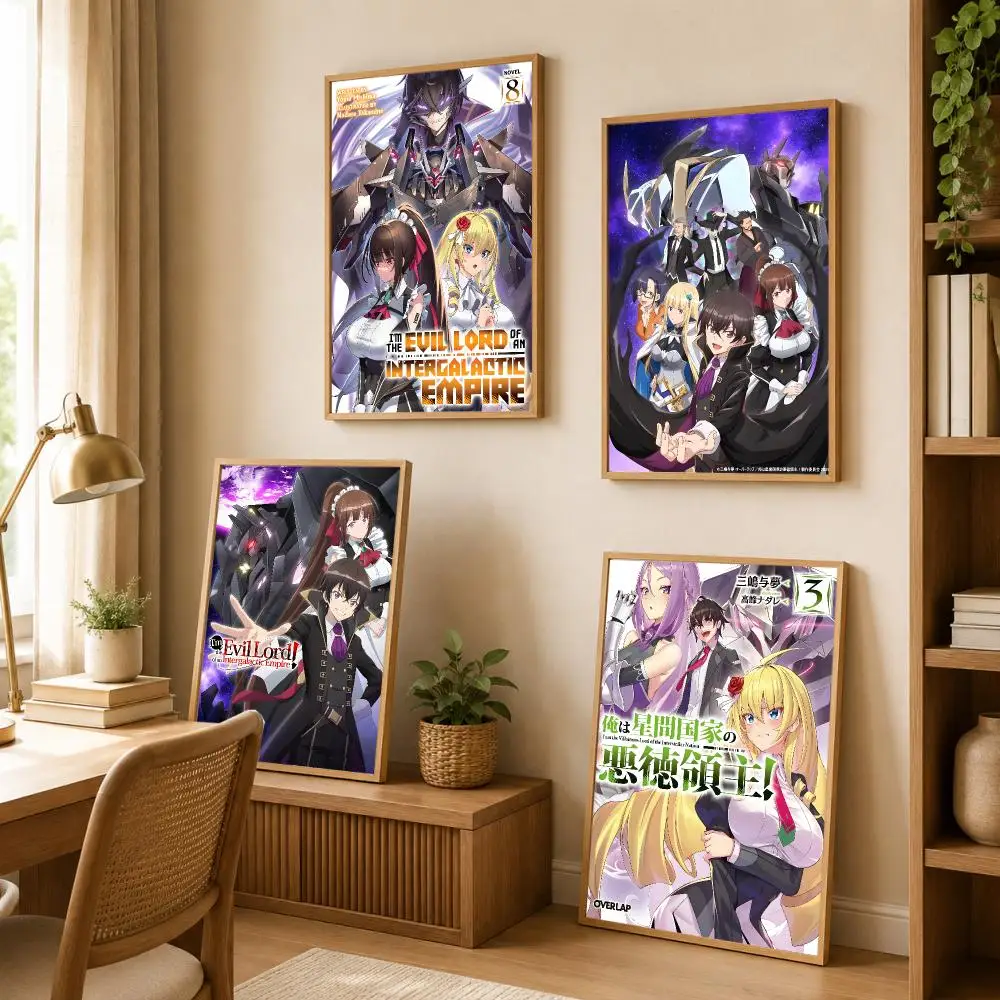 anime I'm the Evil Lord of an I-Intergalactic Empire Poster Stickers Painting Art for Bedroom Room Home Decor Wall Decals Gift