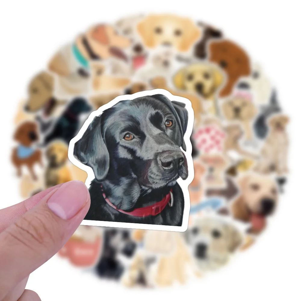 10/30/60pcs Cute Dog Labrador Stickers Cartoon Animal decalcomanie giocattoli fai da te cancelleria per bici telefono valigia frigo adesivo impermeabile