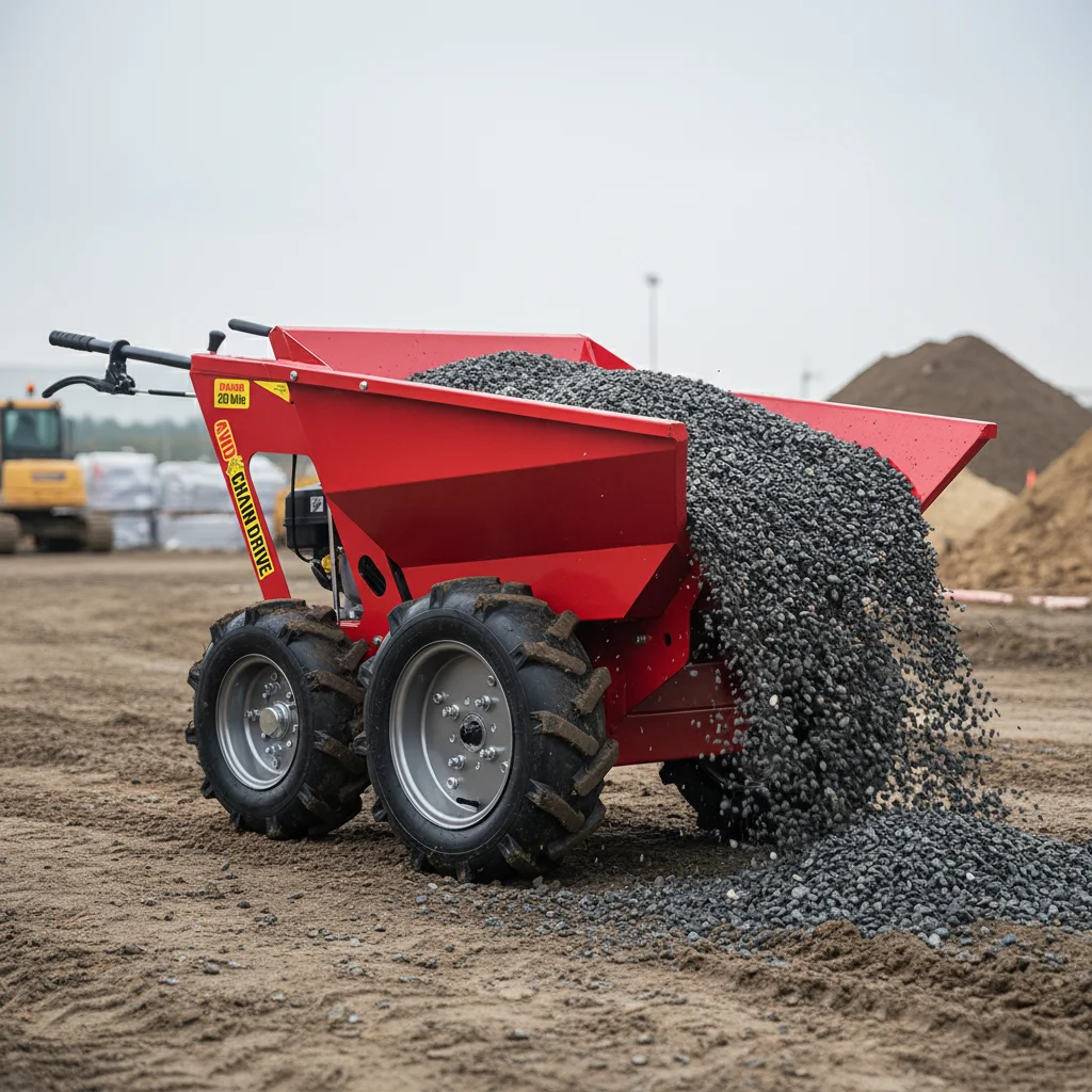 Picture 4: Farm Yard Hand Push Wheeled Self-Dumping Cart Automatic Tipper Hopper Truck Large Capacity Utility Wagon