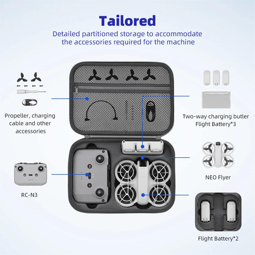 ポータブル軽量キャリングケース、ショルダーバッグ、dji neoドローンと互換性があります、収納バッグ、スーツケース、ハンドバッグ、アクセサリー