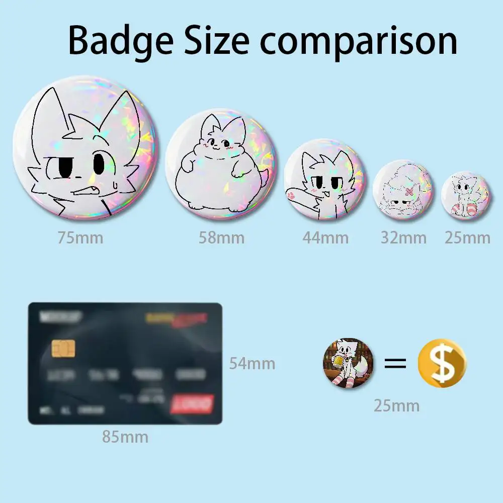 Funny B-Boykisser S-Silly Cat HD Print Badges Pretty Round Display Brooches IP merchandise 32mm 58mm 75mm 44mm 25mm