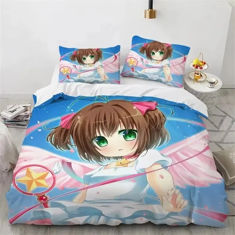 

3D Print Anime Cardcaptor Sakura Duvet Cover Set King Queen Double Full Twin Single Size For Kids Teens Bedding Set