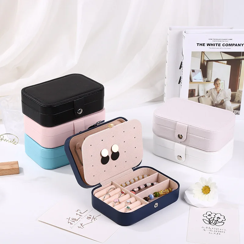 

Travel Jewelry Case Small Jewelry Box Portable Travel Jewellery Box Trays Organizer Display Storage Case for Rings and Earrings