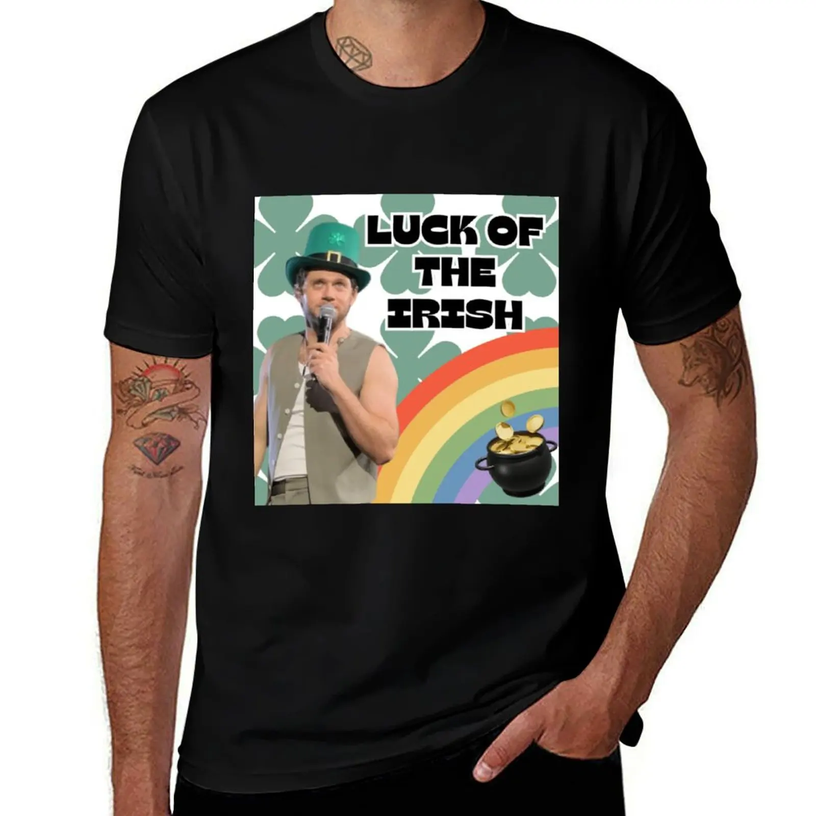 Niall Horan Luck Of The Irish Design T-Shirt Halloween Casual T-Shirt