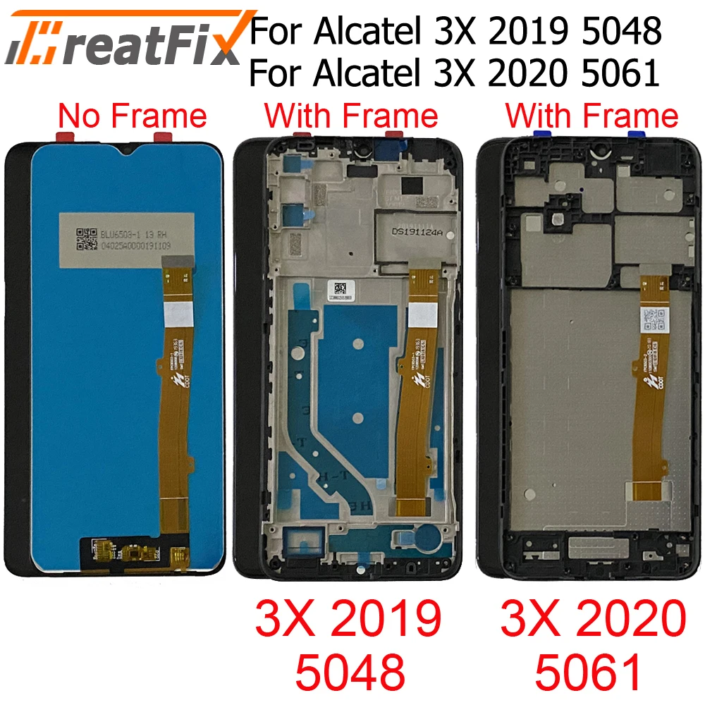 Écran tactile LCD pour Alcatel 3X, 2020, 5061, 5061K, 50Également U, 2019, 3X, 5048, 5048Y, 5048A, 5048I, 5048U