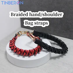 TINBERON Bucket Bag Woven Short Handle Bag Straps Portable Shoulder Belt Accessories Leather Women Handhag Accessories Bag Strap