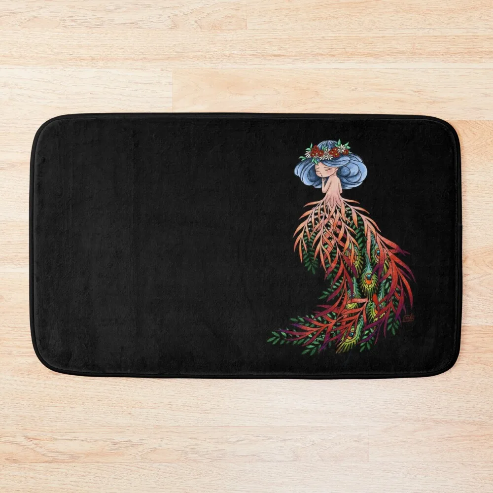 

Peacock woman Bath Mat Waterproof Bathroom Rugs Bathroom And Shower Products Bathroom Absorbent Quick Dry Mat