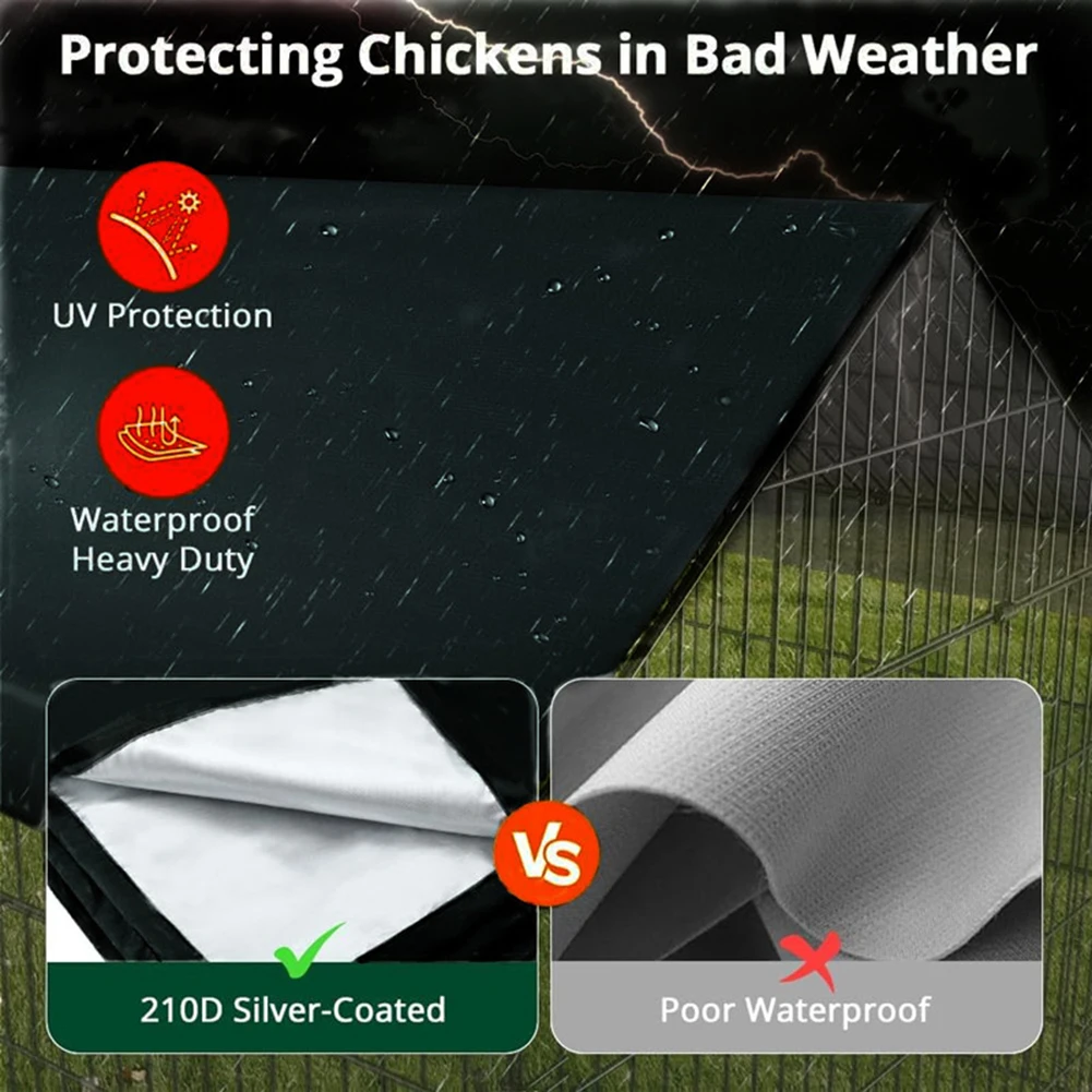 Poultry Safety First Reliable waterproof cover for chicken coops measuring at an ample size of 57 by 43 inches