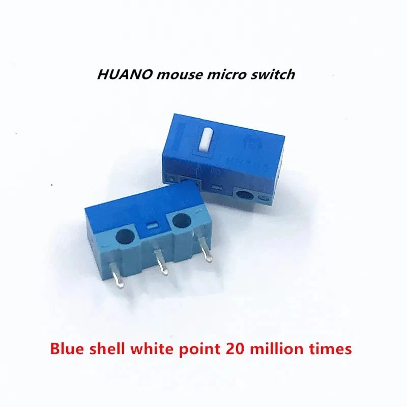 1Pcs Authentic HUANO mouse micro switch button white yellow blue pink green dot blue shell white dot General 3-pin switch