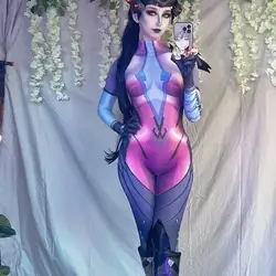 Halloween Widowmaker Cosplay Costume Women Female Girls Suit Zentai Superhero Bodysuit Adults/Kids