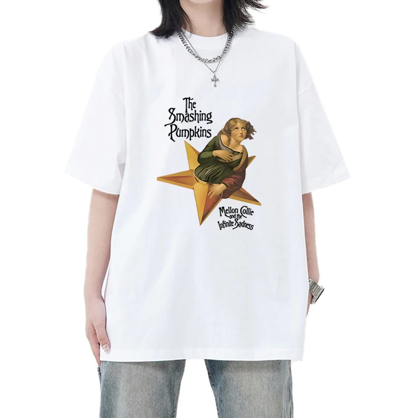 90S Album Mellon Collie and The Infinite Sadness T shirts Men Women The Smashing Pumpkins short sleeve T-shirt Unisex Cotton Top