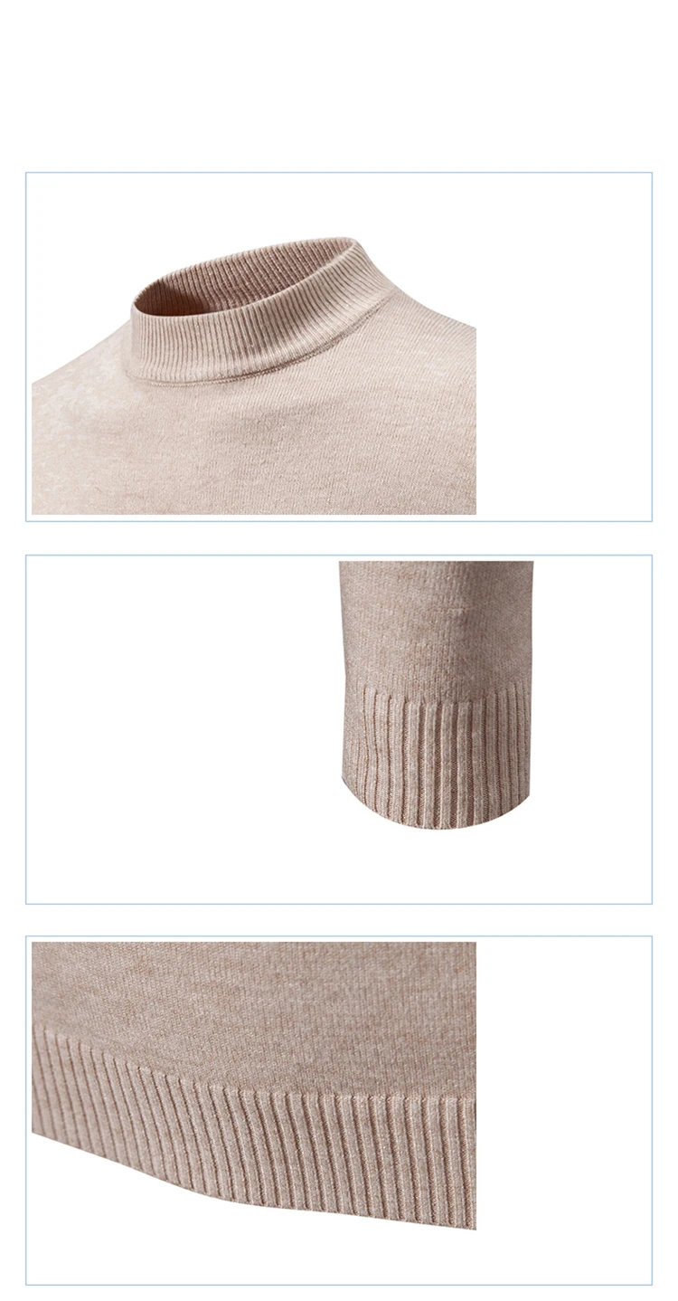 Neue Herbst Winter Designer Mode Hälfte Rollkragen Gestrickte Pullover Hohe Qualität Mens Casual Einfarbig Warme Frauen Pullover – Detail 6