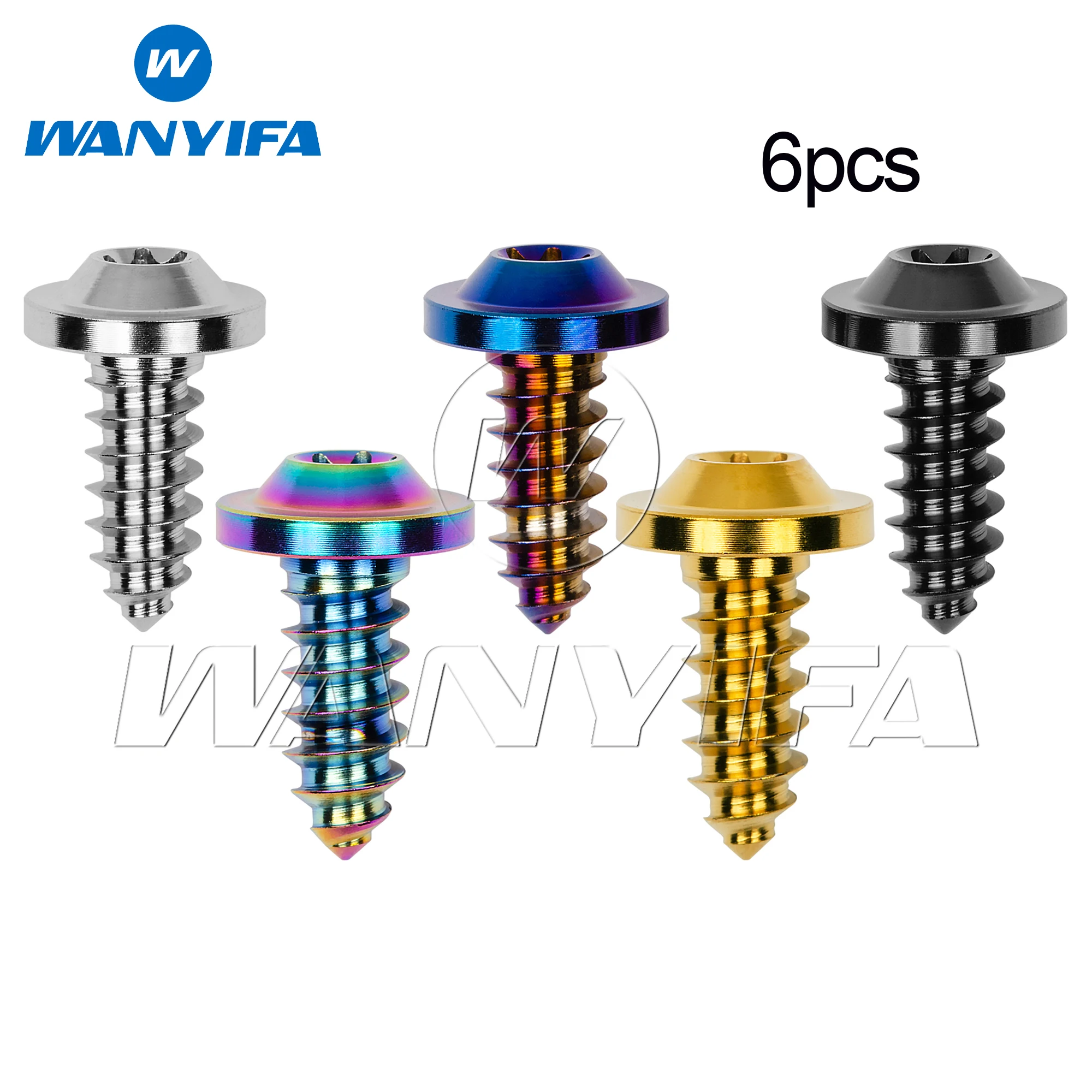 

Wanyifa 6pcs Titanium Bolt M6x15mm Butterfly Self-Tapping Torx Head Screws for Motorcycle Car Boat