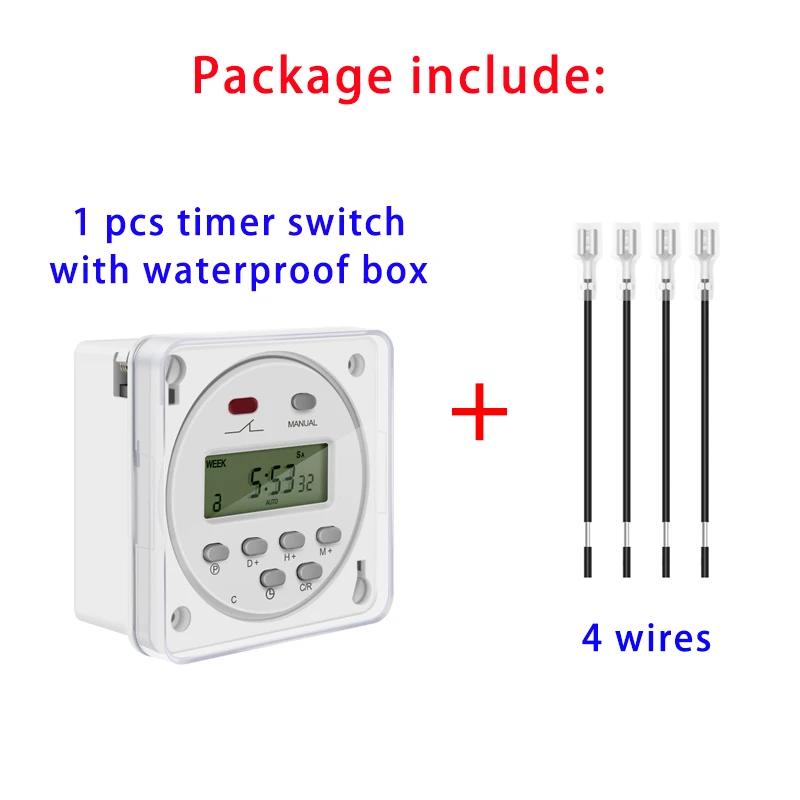 CN101A LCD time switch 12V 24V 110V 220V Time Relay Street Lamp Billboard Power Supply Timer With Waterproof Box