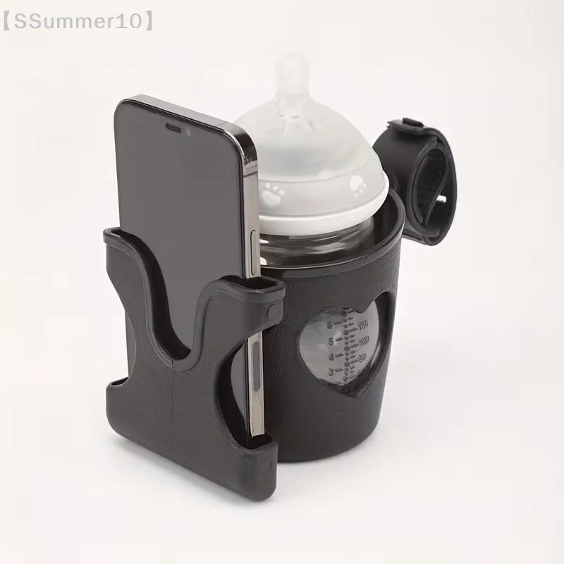 【SSummer10】Baby Stroller Water Cup Holder with Mobile Phone Holder-Universal Bottle Holder for Car Bicycle Electric Vehicle【SS】