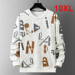 Plus Size 8XL 10XL Sweatshirt Men Hip Hop Streetwear Sweatshirt Vintage Graffiti Pullover Male Sweatshirts Big Size 10XL 8XL