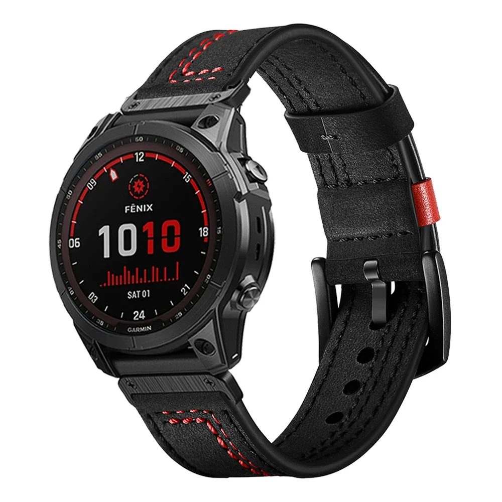 

Кожаный ремешок для наручных часов QuickFit, браслет для Garmin Fenix 7X 7 6 6X Pro 5 5X Plus Quatix Epix gen 2 MARQ, 22 мм 26 мм