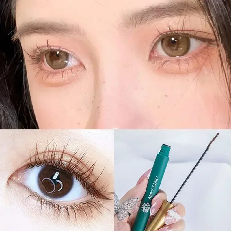 Eyelash Mascara Waterproof Non-smudge Brown Natural Curling Fine Brush Mascara Ultra-fine Mascara Curl Thick Lengthening