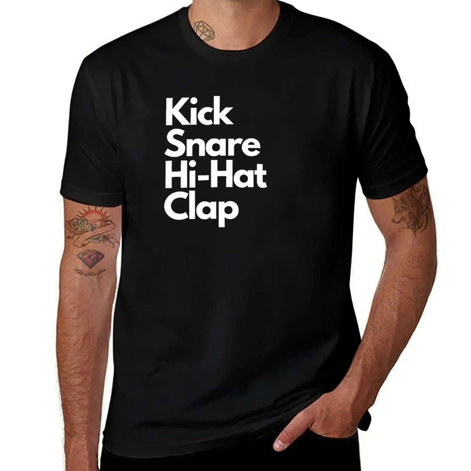 

Футболка Kick Snare Hi-Hat Clap, мужская футболка из 100% хлопка, мужские футболки для мужчин, повседневная футболка