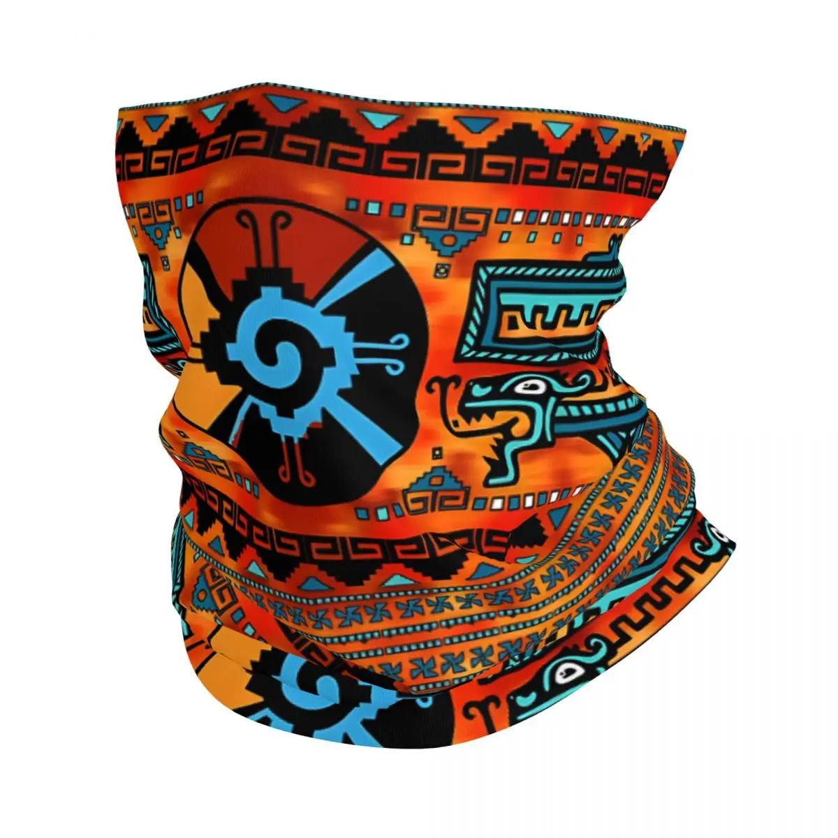 Hunab Ku Mayan Symbol Neck Gaiter Face Scarf Cover Neck Gaiter Men Women Bandana Scarf Thin Summer