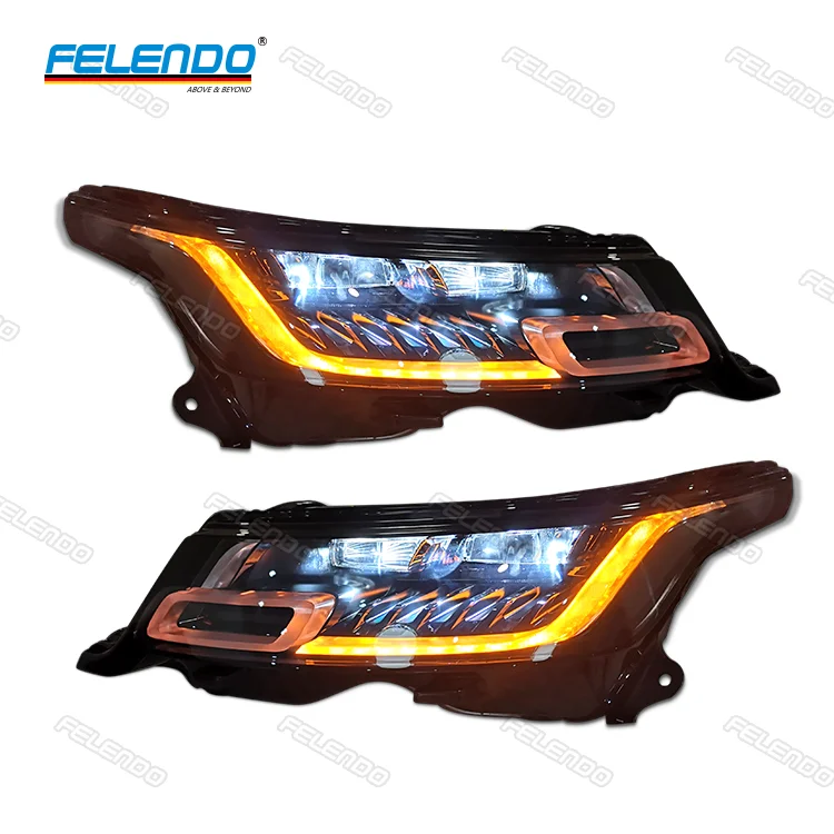 

FELENDO Top Quality 2 Lens UK Version RHD Range A Rover Sport Headlight L494 Upgrade LED Headlamp