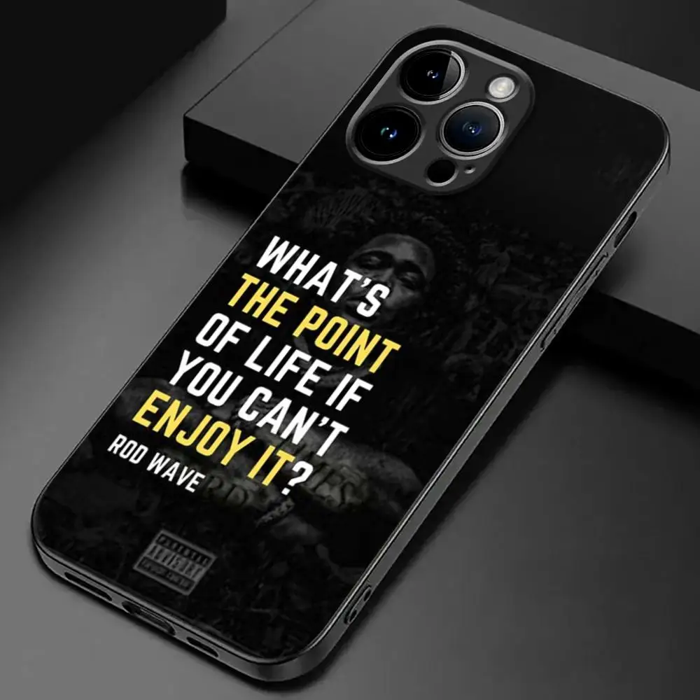 Rod W-Wave Rapper Phone Case For iPhone 15 14 13 12 11 X XR XS XSMAX 8 7 Plus Mini Pro Max Soft Black Phone Cover