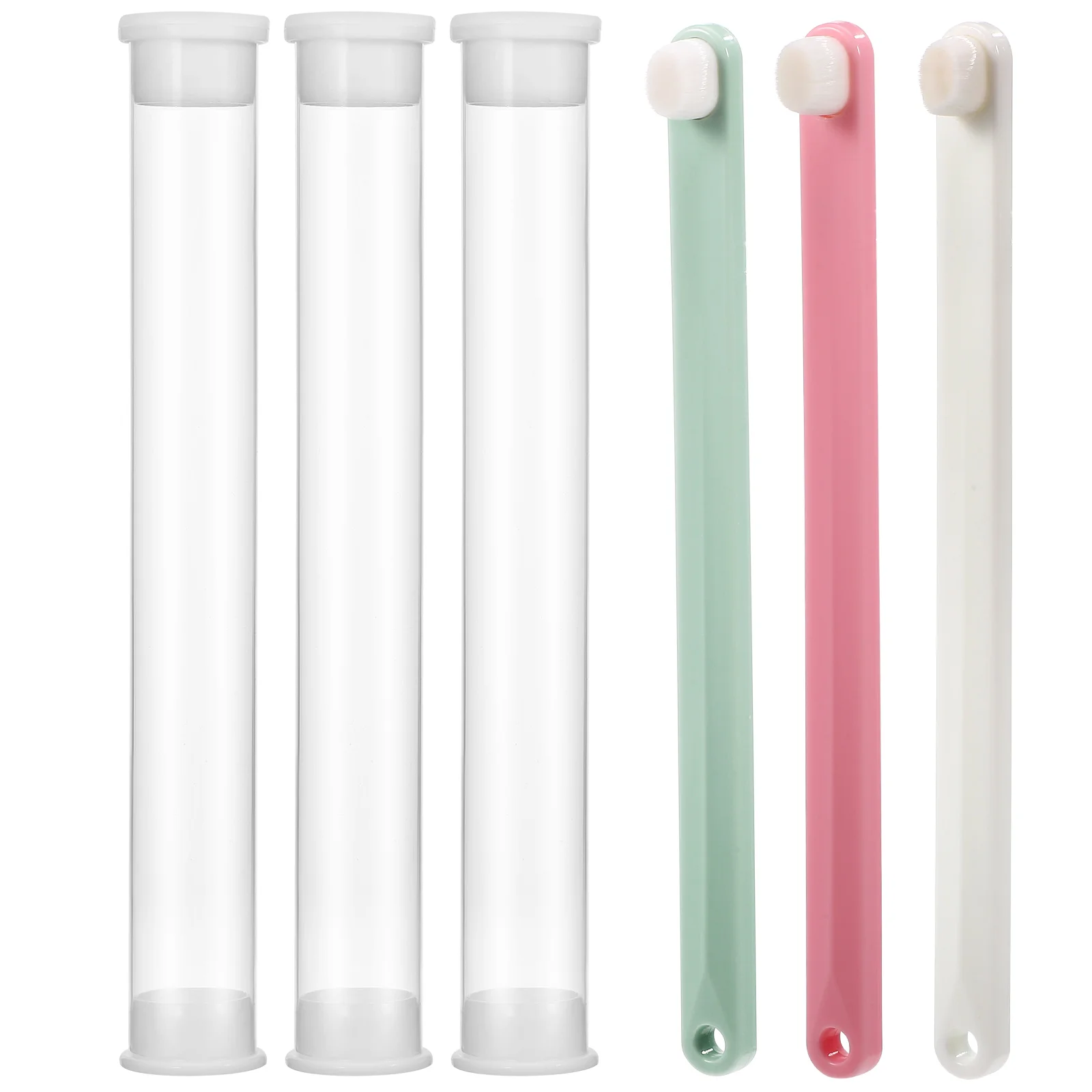 

3pcs Pet Oral Clean Toothbrush Fine Soft Bristles Small Head Cat Dog Rabbit White Green Pink Nail Supply Handheld Baby